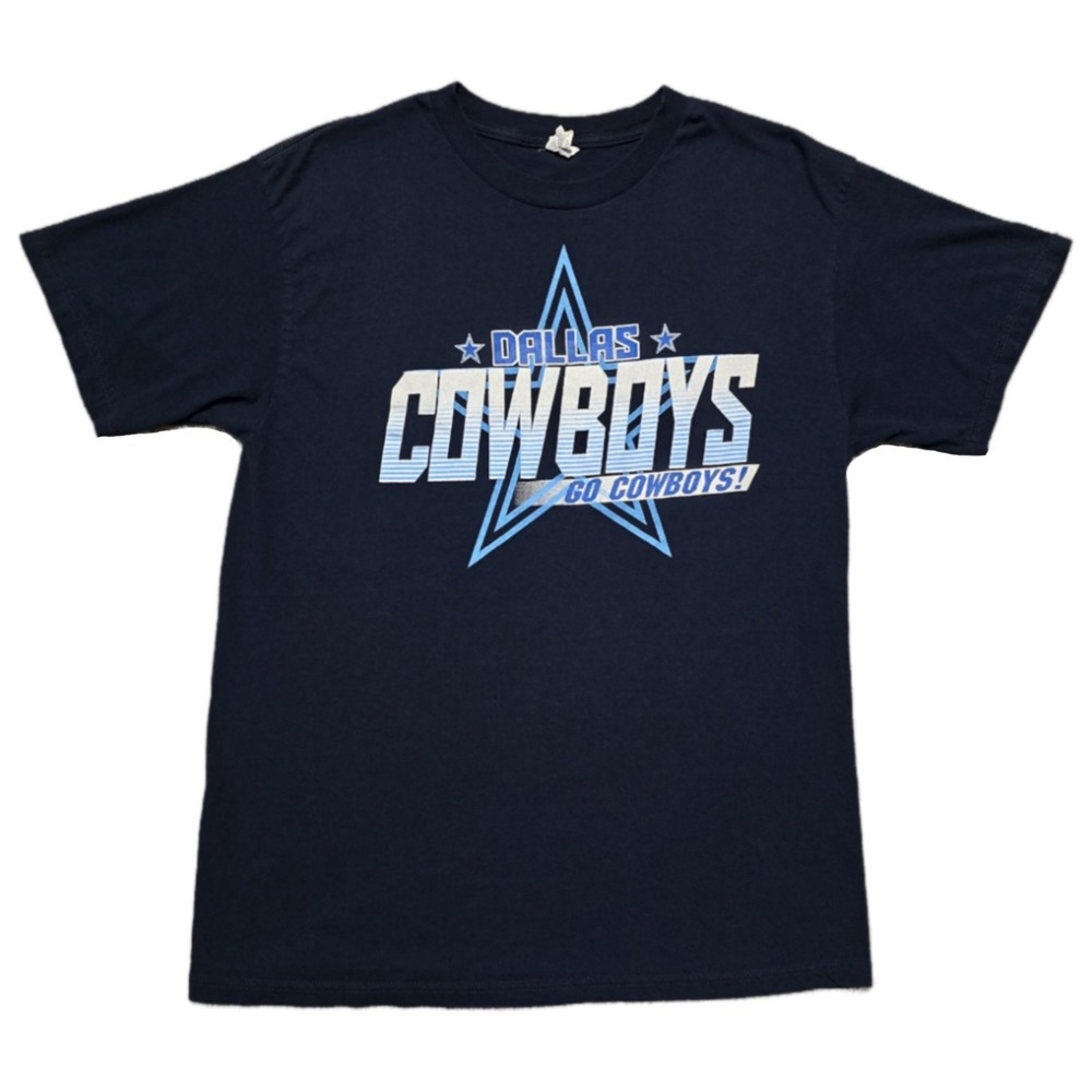 Vintage Y2K Dallas Cowboys Graphic T‎ Shirt Mens L Navy Blue Spellout